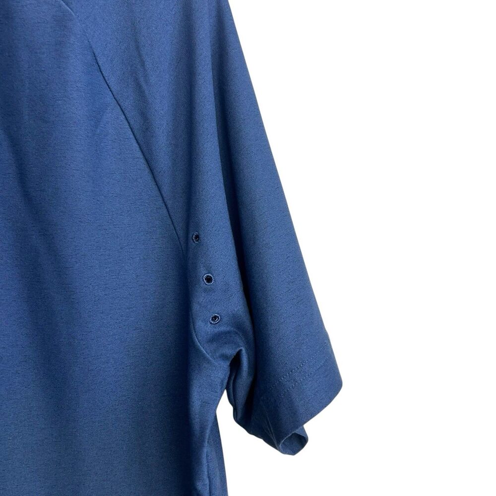 Adidas Golf Shirt Size Medium Blue PrimeGreen Performance Polo Shirt Sleeve - Picture 5 of 10